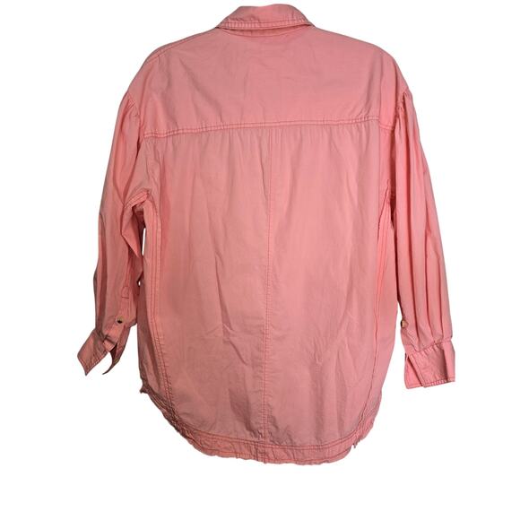 WE THE FREE by FREE PEOPLE HAPPY HOUR SOLID POPLIN SHIRT SZ SMALL OVERSIZED - Picture 5 of 9